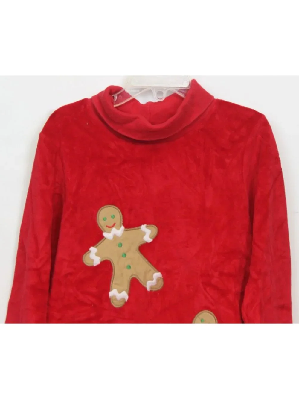 Kellys Kids Red Velour 2pc Outfit Gingerbread Men sz 6 Baking Xmas Cookie Holida